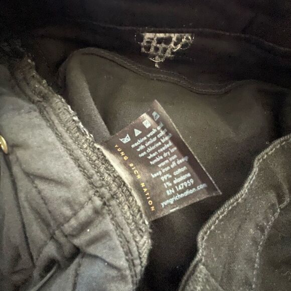 Yung Rich Nation YRN Thugger Distressed Black Red Stripe Skinny Jeans | 32 - Picture 6 of 6